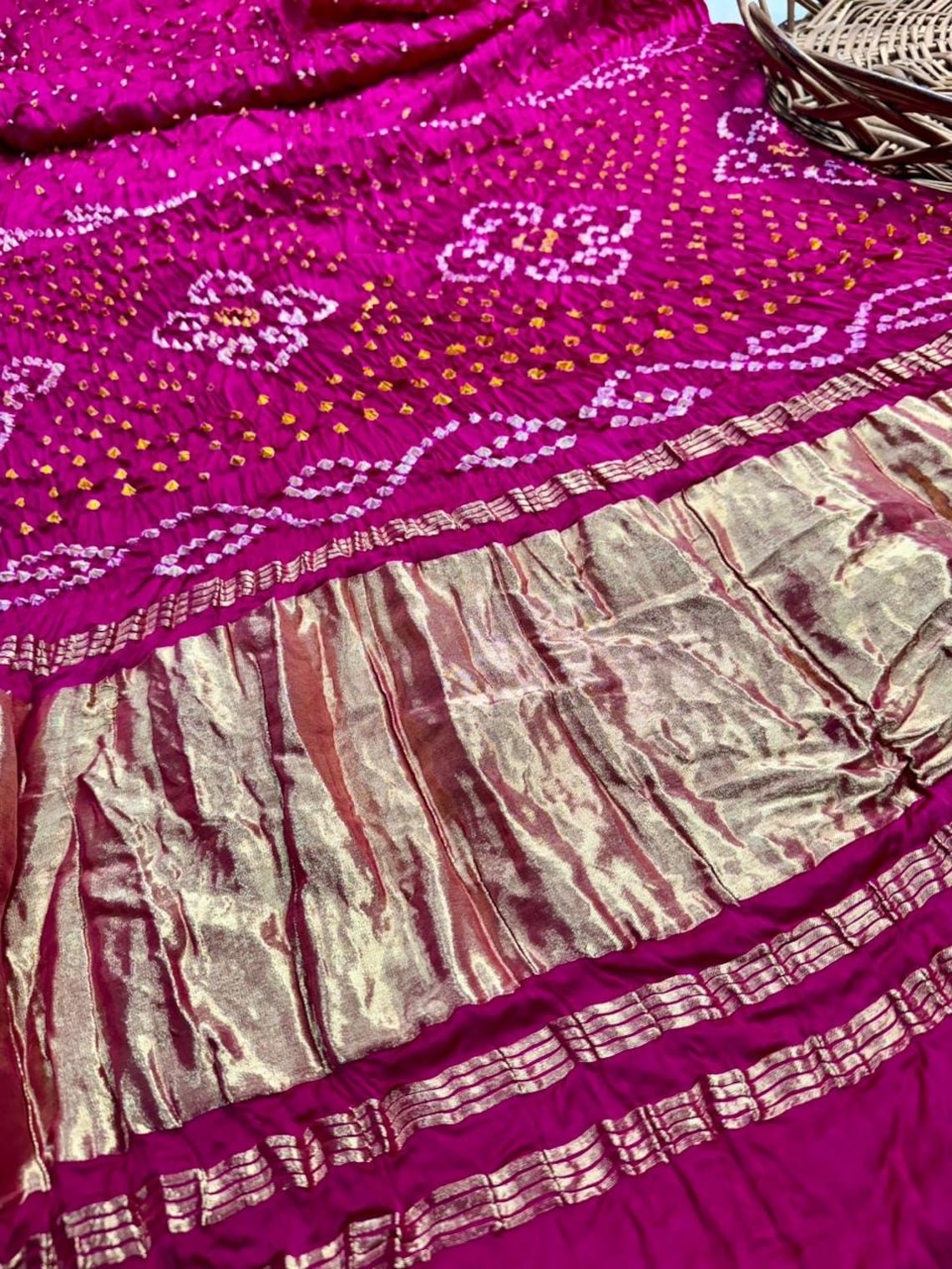 Gaji Silk Ekdana Bandhej Saree