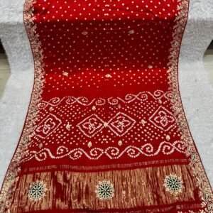 Gaji Silk Bandhej Gotapatti Keri work