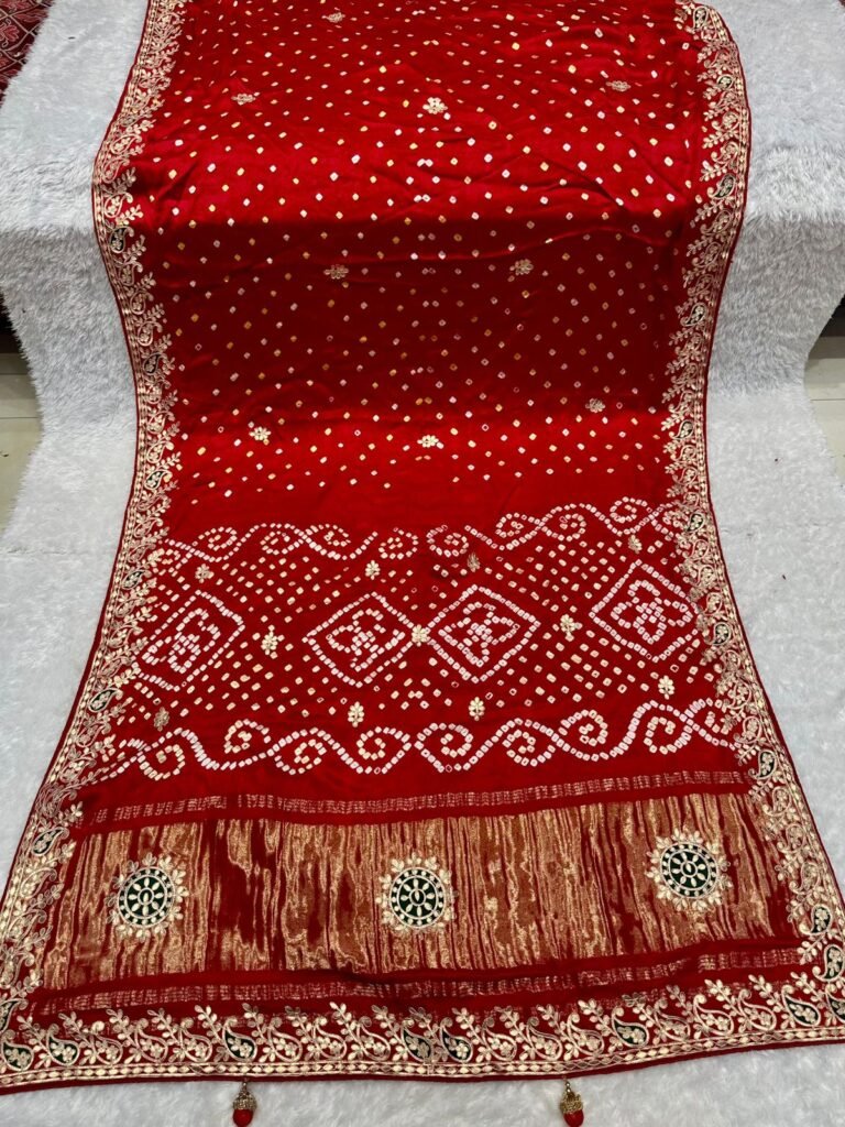 Gaji Silk Bandhej Gotapatti Keri work